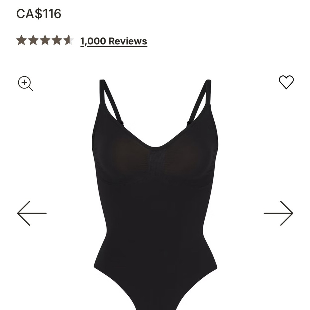 Seamless Sculpt Thong Bodysuit in Onyx